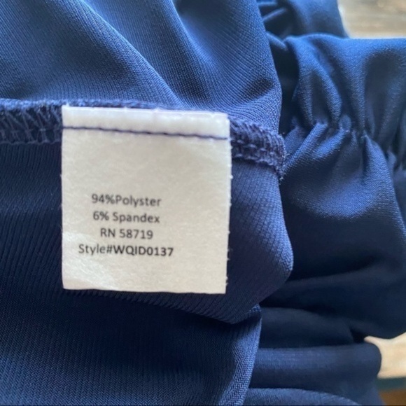 NWT NY Collection Navy Ruched A-Line Dress - Picture 6 of 8